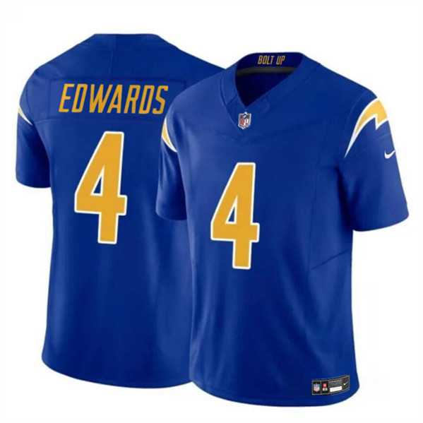 Youth Los Angeles Chargers #4 Gus Edwards Royal 2024 F.U.S.E. Vapor Untouchable Limited Stitched Jersey Dzhi->youth nfl jersey->Youth Jersey